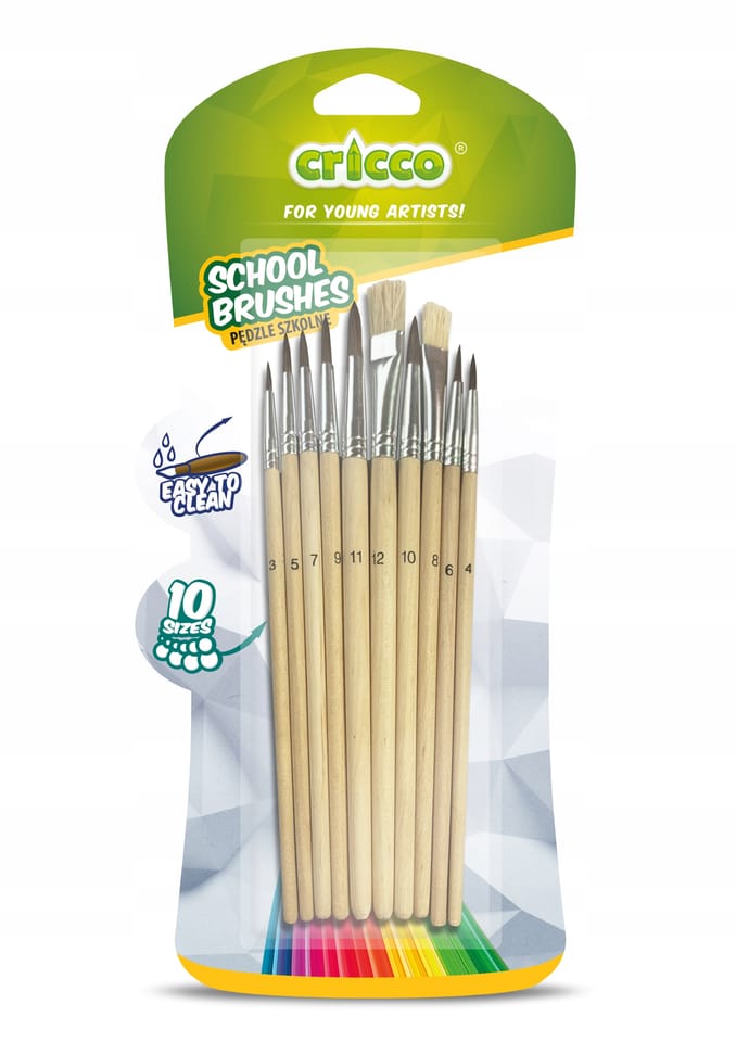 Pędzelki szkolne 10szt. blister CR364B10 CRICCO