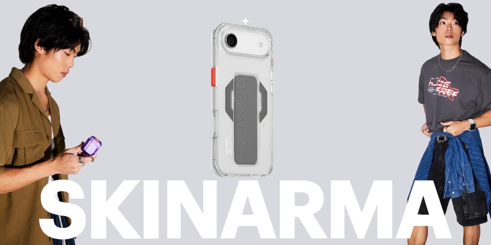 Etui Skinarma Haxa do iPhone Air         Magnetic Charging + Grip Stand przezroczysty