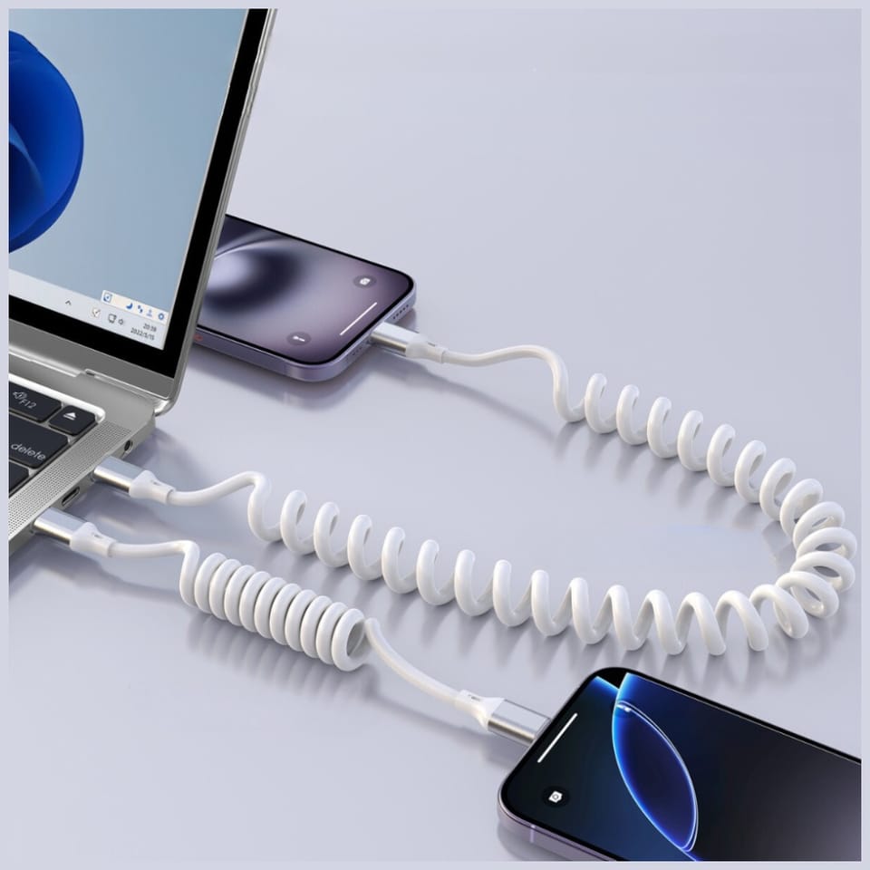 Kabel 4smarts spiralny USB-C do USB-C    240W biały