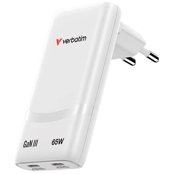 Ładowarka sieciowa Verbatim Fold n Go    GaN 65W biały 32355