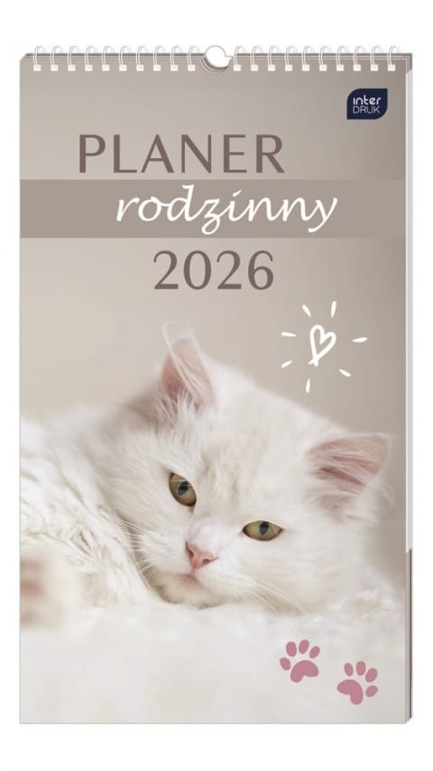 Kalendarz planer rodzinny 2026 25x43 Zwierzaki INTERDRUK