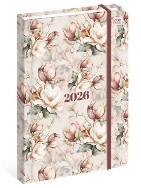 Kalendarz książkowy 2026 A5 192 Mat+UV Magnolia INTERDRUK