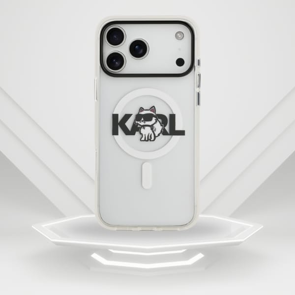 Etui Karl Lagerfeld IML Choupette Sketch Logo MagSafe do iPhone 17 Pro Max przezroczysty