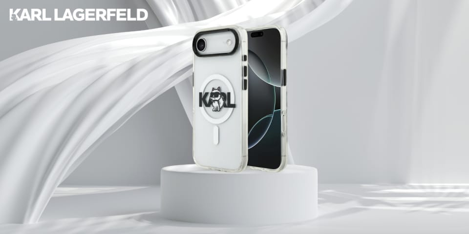 Etui Karl Lagerfeld IML Choupette Sketch Logo MagSafe do iPhone Air przezroczysty