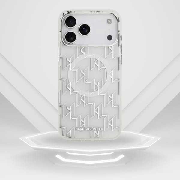 Etui Karl Lagerfeld IML KL Monogram      MagSafe do iPhone 17 Pro Max biały