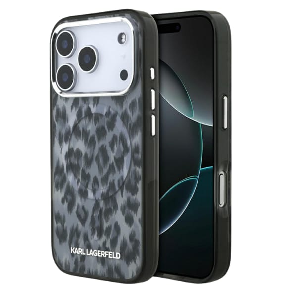 Etui Karl Lagerfeld IML Leopard Pattern  MagSafe do iPhone 17 Pro czarny
