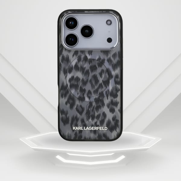 Etui Karl Lagerfeld IML Leopard Pattern  MagSafe do iPhone 17 Pro czarny