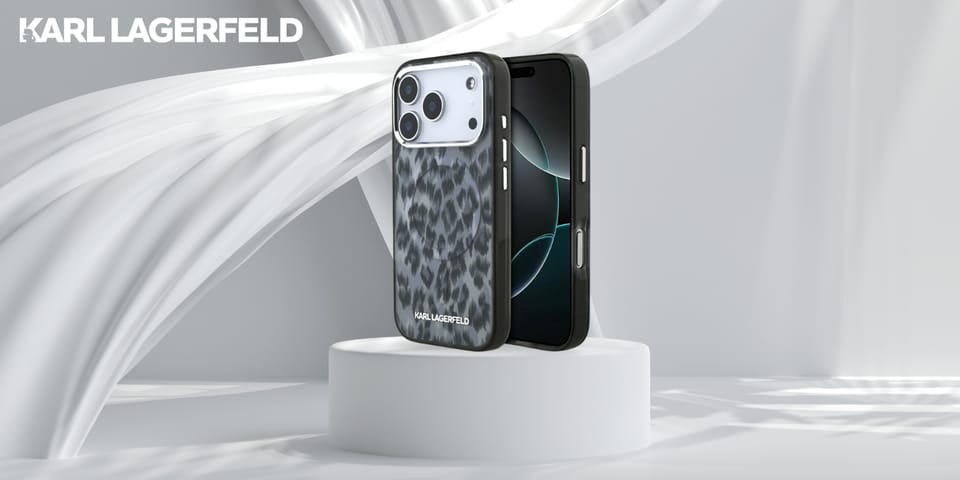 Etui Karl Lagerfeld IML Leopard Pattern  MagSafe do iPhone 17 Pro czarny