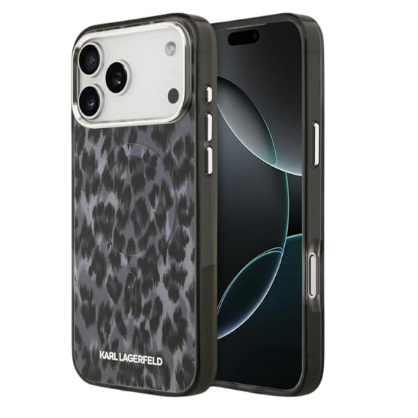 Etui Karl Lagerfeld IML Leopard Pattern  MagSafe do iPhone 17 Pro Max czarny