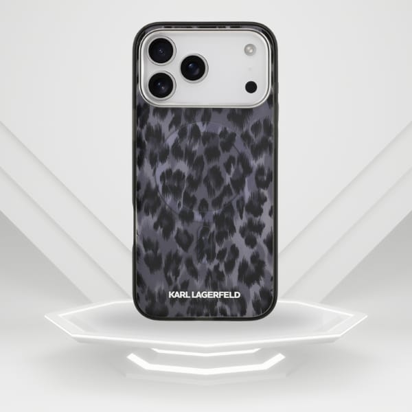 Etui Karl Lagerfeld IML Leopard Pattern  MagSafe do iPhone 17 Pro Max czarny