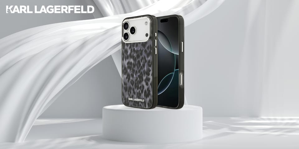 Etui Karl Lagerfeld IML Leopard Pattern  MagSafe do iPhone 17 Pro Max czarny