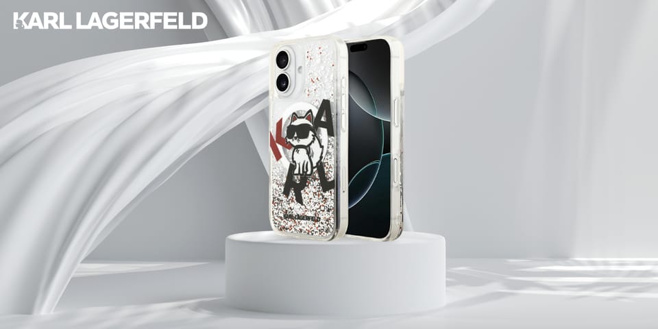 Etui Karl Lagerfeld Liquid Glitter       Choupette Logo MagSafe do iPhone 17 przezroczysty