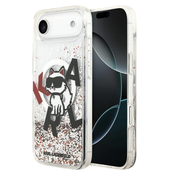 Etui Karl Lagerfeld Liquid Glitter       Choupette Logo MagSafe do iPhone Air przezroczysty