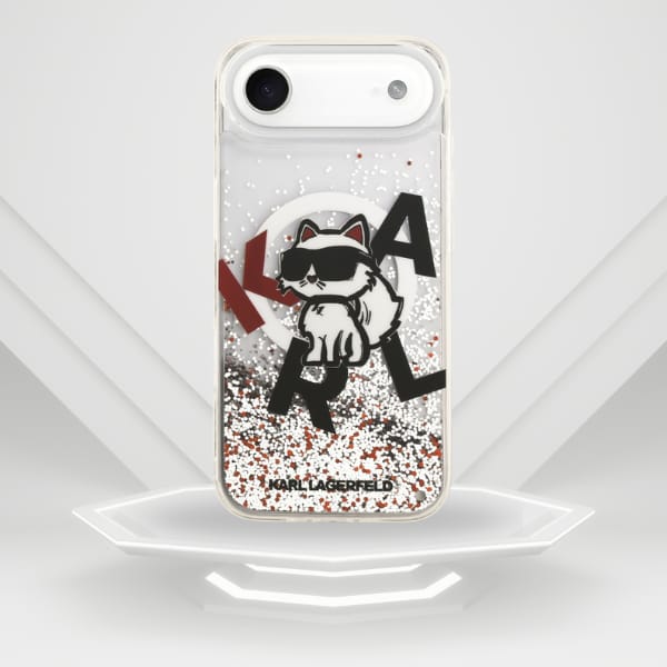 Etui Karl Lagerfeld Liquid Glitter       Choupette Logo MagSafe do iPhone Air przezroczysty