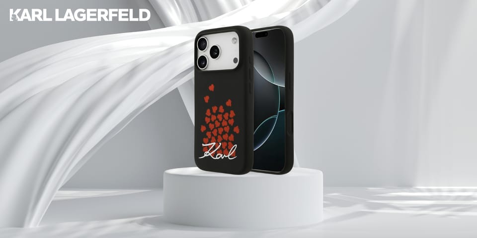 Etui Karl Lagerfeld Silicone Heart Sign Logo MagSafe do iPhone 17 Pro czarny