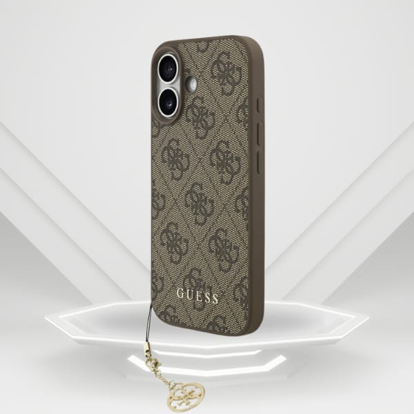 Etui Guess 4G Charms Collection MagSafe  do iPhone 17 brązowy