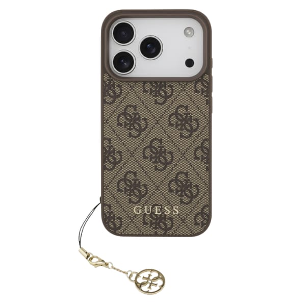 Etui Guess 4G Charms Collection MagSafe  do iPhone 17 Pro brązowy