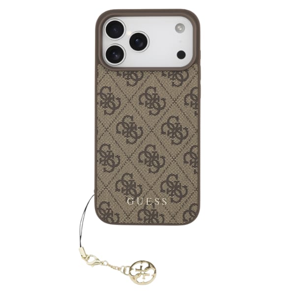 Etui Guess 4G Charms Collection MagSafe  do iPhone 17 Pro Max brązowy