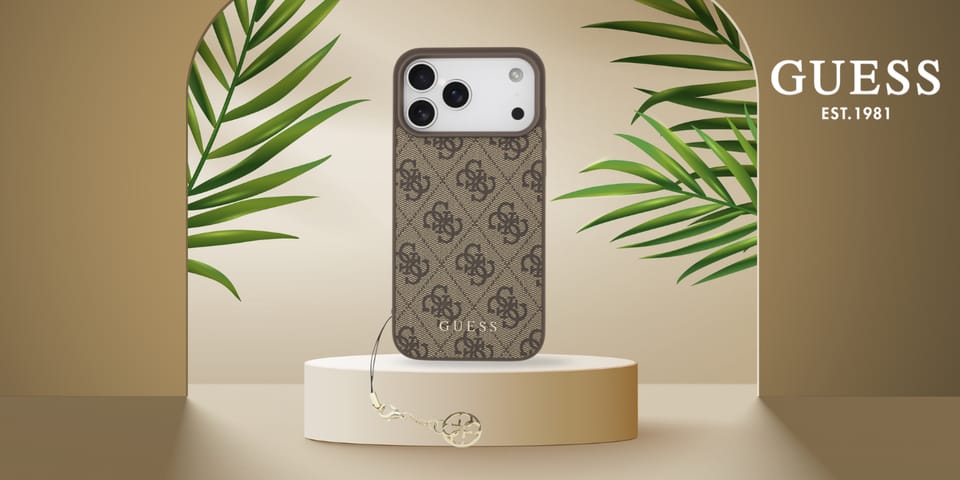 Etui Guess 4G Charms Collection MagSafe  do iPhone 17 Pro Max brązowy