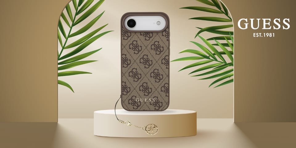 Etui Guess 4G Charms Collection MagSafe  do iPhone Air brązowy