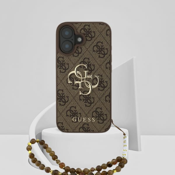Etui Guess 4G Strap 4G Classic Logo do   iPhone 16 brązowy