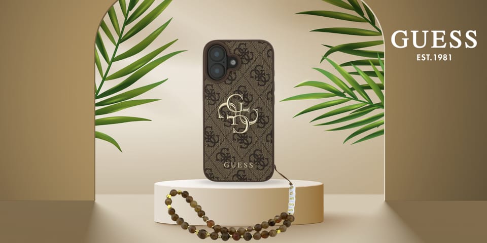 Etui Guess 4G Strap 4G Classic Logo do   iPhone 16 brązowy