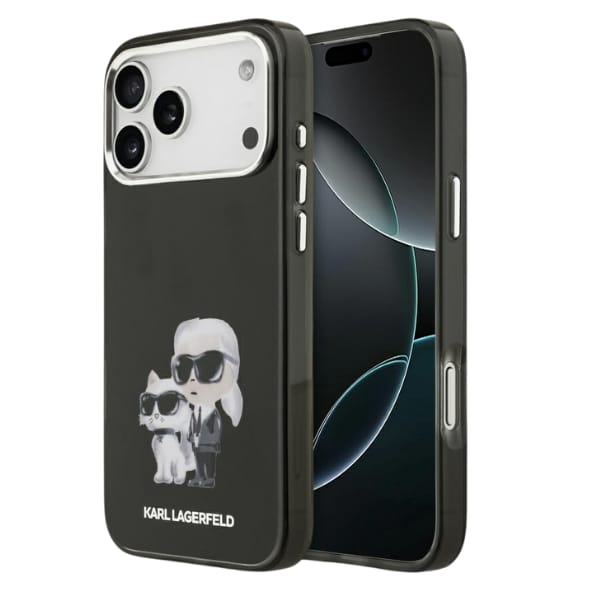 Etui Karl Lagerfeld IML Aquarelle Karl   & Choupette & Logo MagSafe do iPhone 17 Pro Max czarny