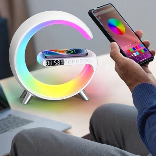 Wielofunkcyjna Lampka G MajesticLine     z budzikiem i głośnikiem bluetooth biały
