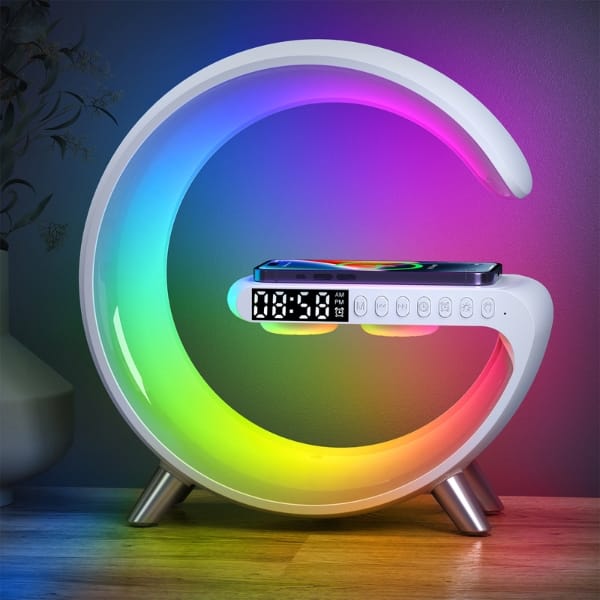 Wielofunkcyjna Lampka G MajesticLine     z budzikiem i głośnikiem bluetooth biały