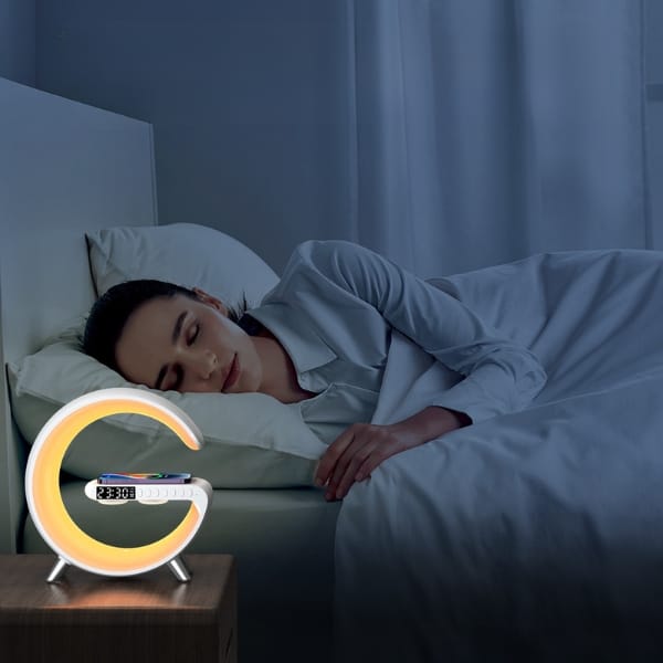 Wielofunkcyjna Lampka G MajesticLine     z budzikiem i głośnikiem bluetooth biały