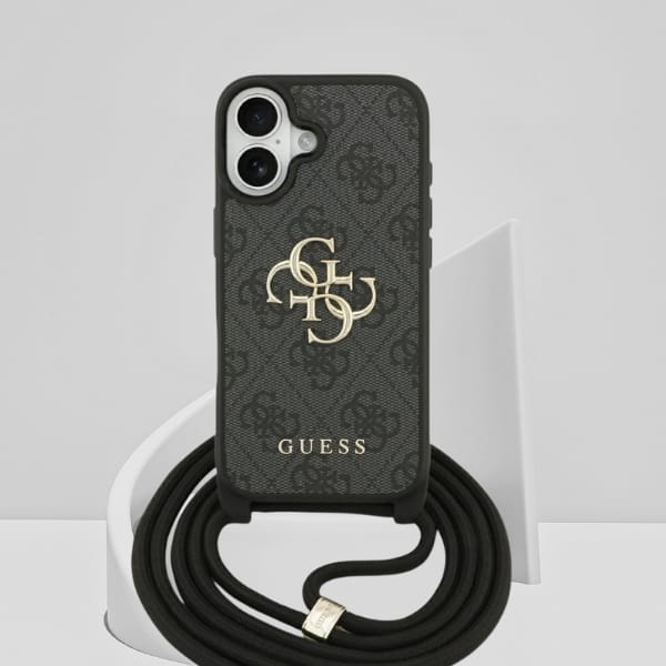 Etui Guess 4G Big Logo Cord Stap         Crossbody do iPhone 17 czarny