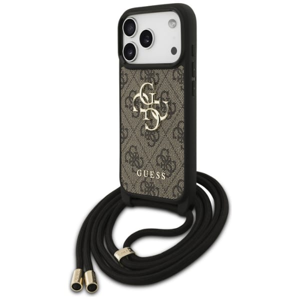 Etui Guess 4G Big Logo Cord Stap         Crossbody do iPhone 17 Pro brązowy