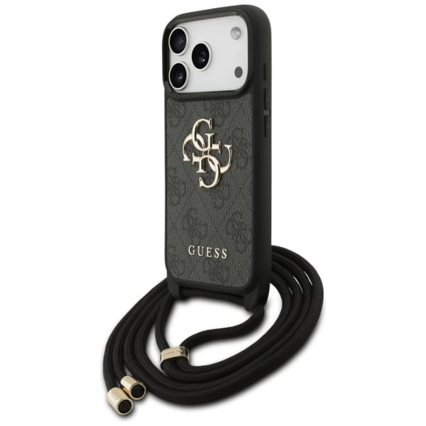 Etui Guess 4G Big Logo Cord Stap         Crossbody do iPhone 17 Pro czarny