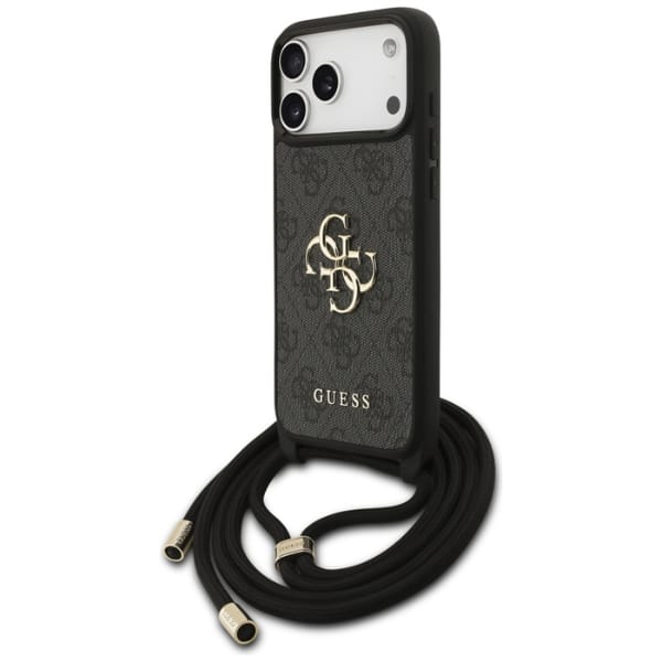 Etui Guess 4G Big Logo Cord Stap         Crossbody do iPhone 17 Pro Max czarny
