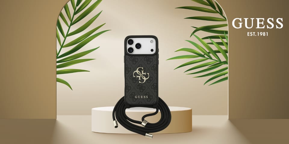 Etui Guess 4G Big Logo Cord Stap         Crossbody do iPhone 17 Pro Max czarny
