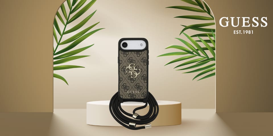 Etui Guess 4G Big Logo Cord Stap         Crossbody do iPhone Air brązowy