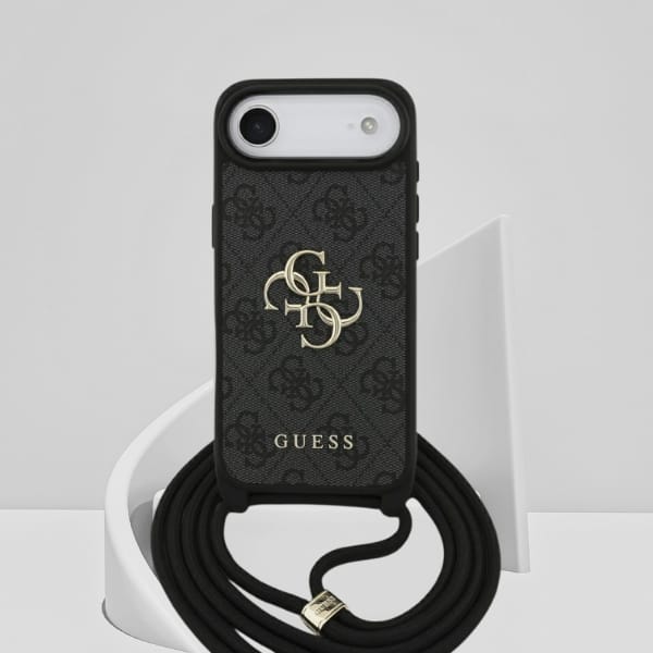 Etui Guess 4G Big Logo Cord Stap         Crossbody do iPhone Air czarny