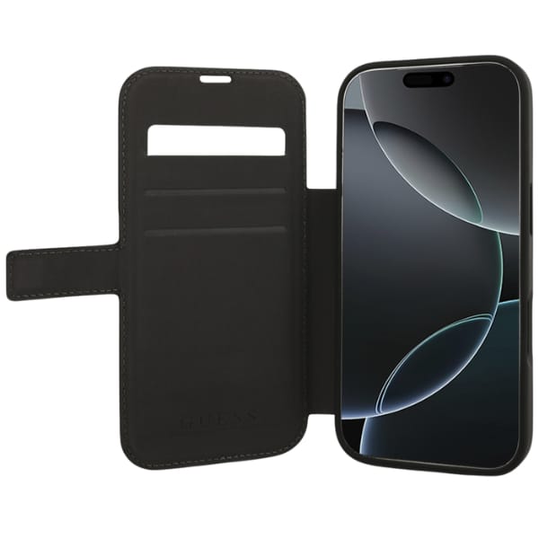 Etui Guess Book 4G Metal Logo do iPhone  17 Pro czarny