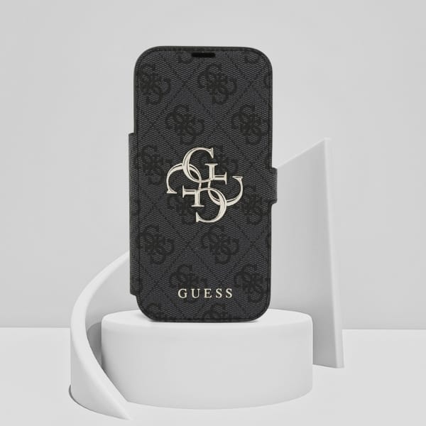 Etui Guess Book 4G Metal Logo do iPhone  17 Pro czarny