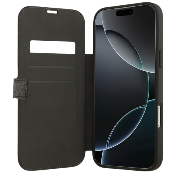 Etui Guess Book 4G Metal Logo do iPhone 17 Pro Max czarny
