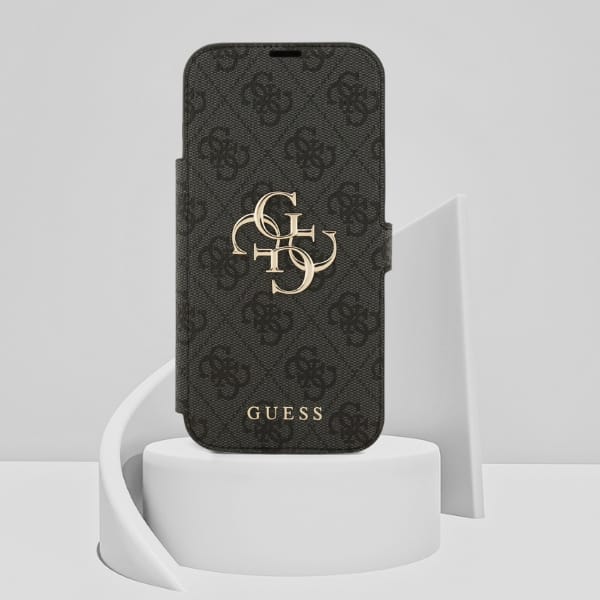 Etui Guess Book 4G Metal Logo do iPhone 17 Pro Max czarny