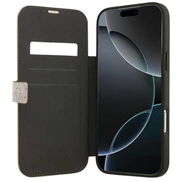 Etui Guess Book 4G Metal Logo do iPhone  17 Pro Max różowy