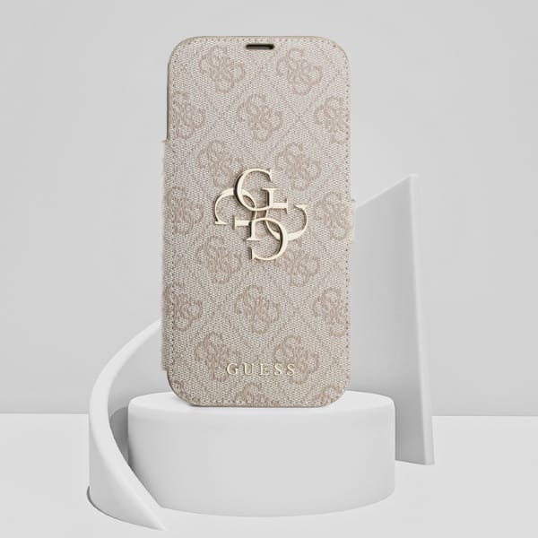 Etui Guess Book 4G Metal Logo do iPhone  17 Pro Max różowy