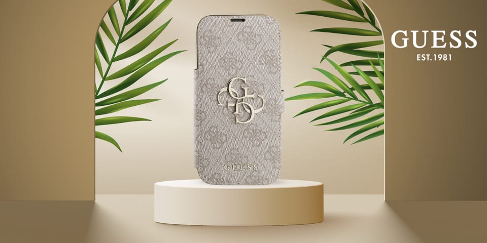 Etui Guess Book 4G Metal Logo do iPhone  17 Pro różowy