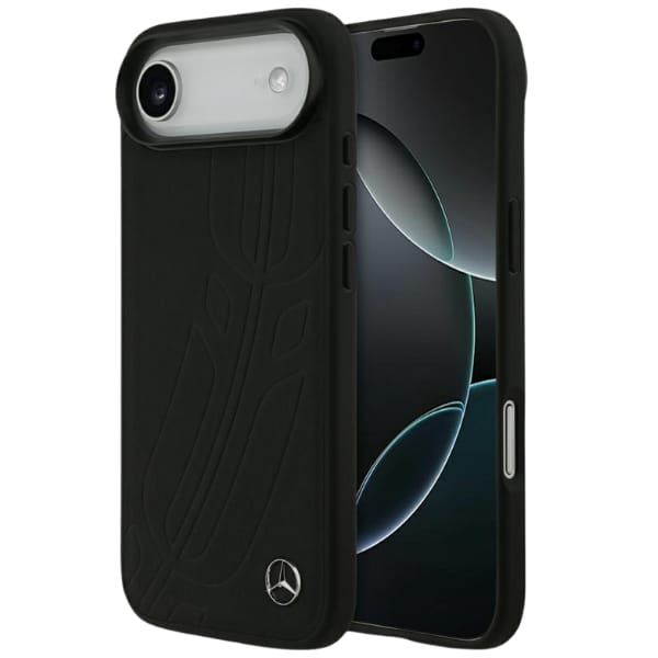 Etui Mercedes Leather Large Laurel Leave MagSafe do iPhone Air czarny