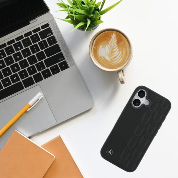 Etui Mercedes Leather Laurel Leaves      MagSafe do iPhone 17 czarny