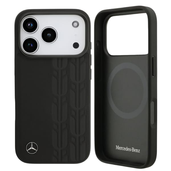Etui Mercedes Leather Laurel Leaves      MagSafe do iPhone 17 Pro czarny