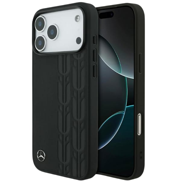 Etui Mercedes Leather Laurel Leaves      MagSafe do iPhone 17 Pro Max czarny