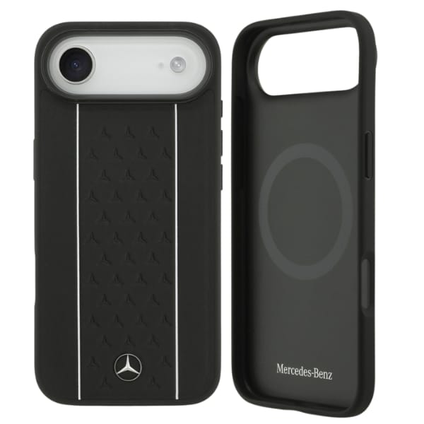 Etui Mercedes Leather Star Pattern       Stripes MagSafe do iPhone Air czarny