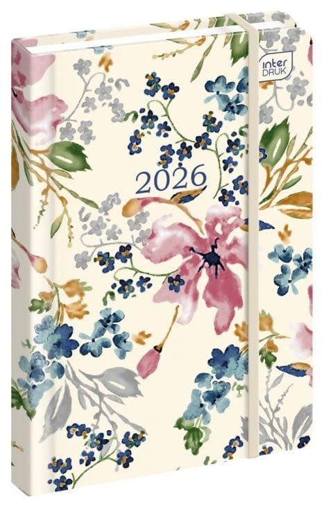 Kalendarz książkowy A6 192 Mat+UV blossom INTERDRUK